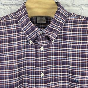 Brooks Brothers Regent Men Multicolor Long Sleeve Non Iron Cotton Logo Size 2XL
